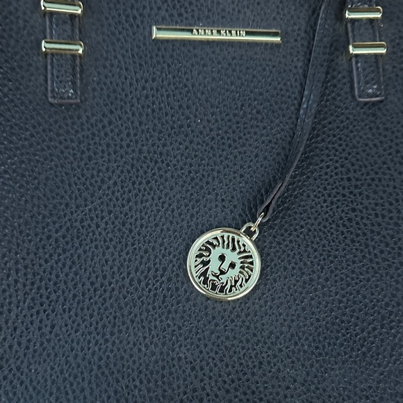 Anne Klein Textured Black Tote with Gold Accents - Picture 1 of 1